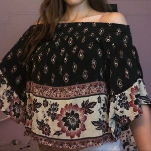 Off Shoulder Flowy Floral Top